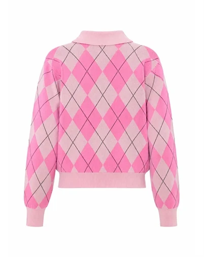 Cras Cph - Lovemycras Pullover - Pink Argyle